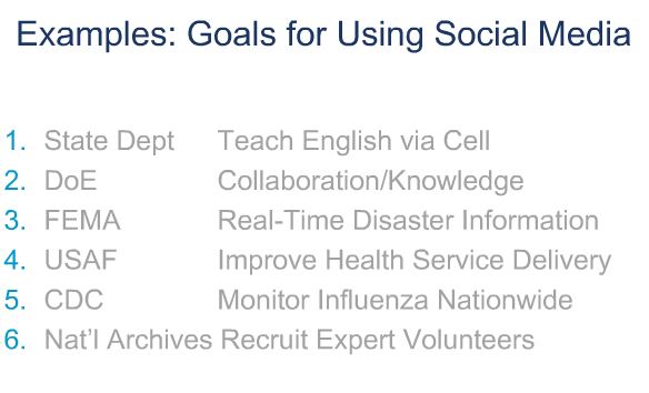 Example of Goals for Using Social Media in Government