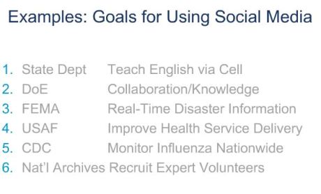 Example of Goals for Using Social Media in Government