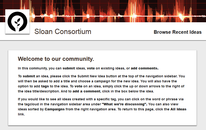 About the Sloan Community on Ideascale